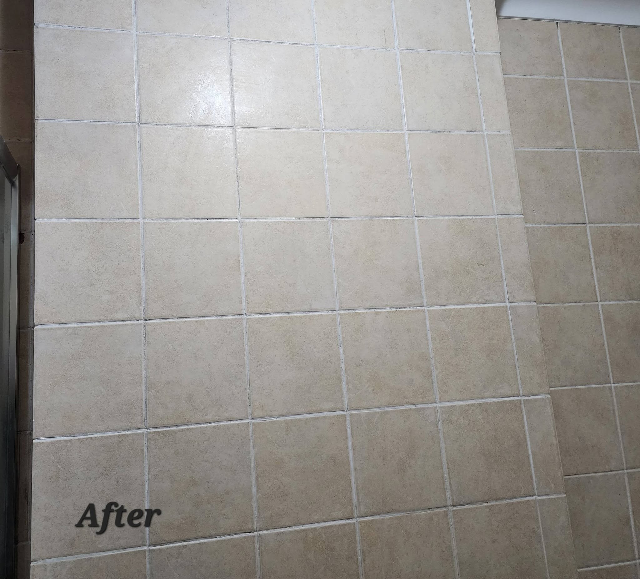 Wall tiles after deep cleaning and restoration