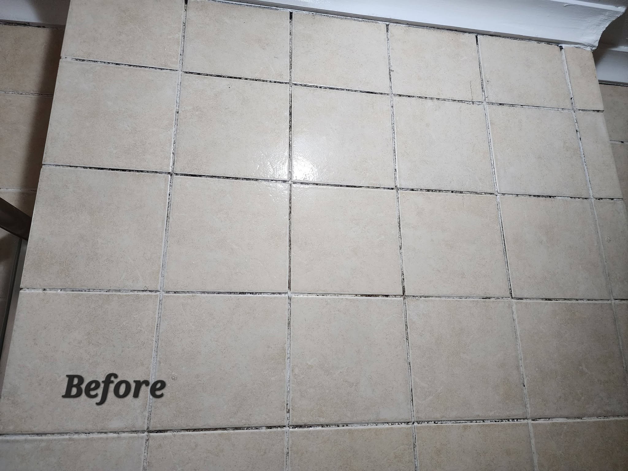 Wall tiles before professional cleaning service